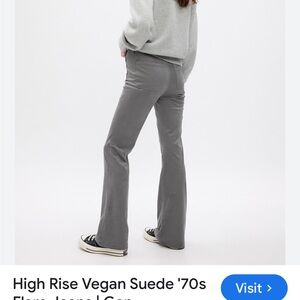 GAP 70’s Flare High Rise Vegan Suede - Dark Gray